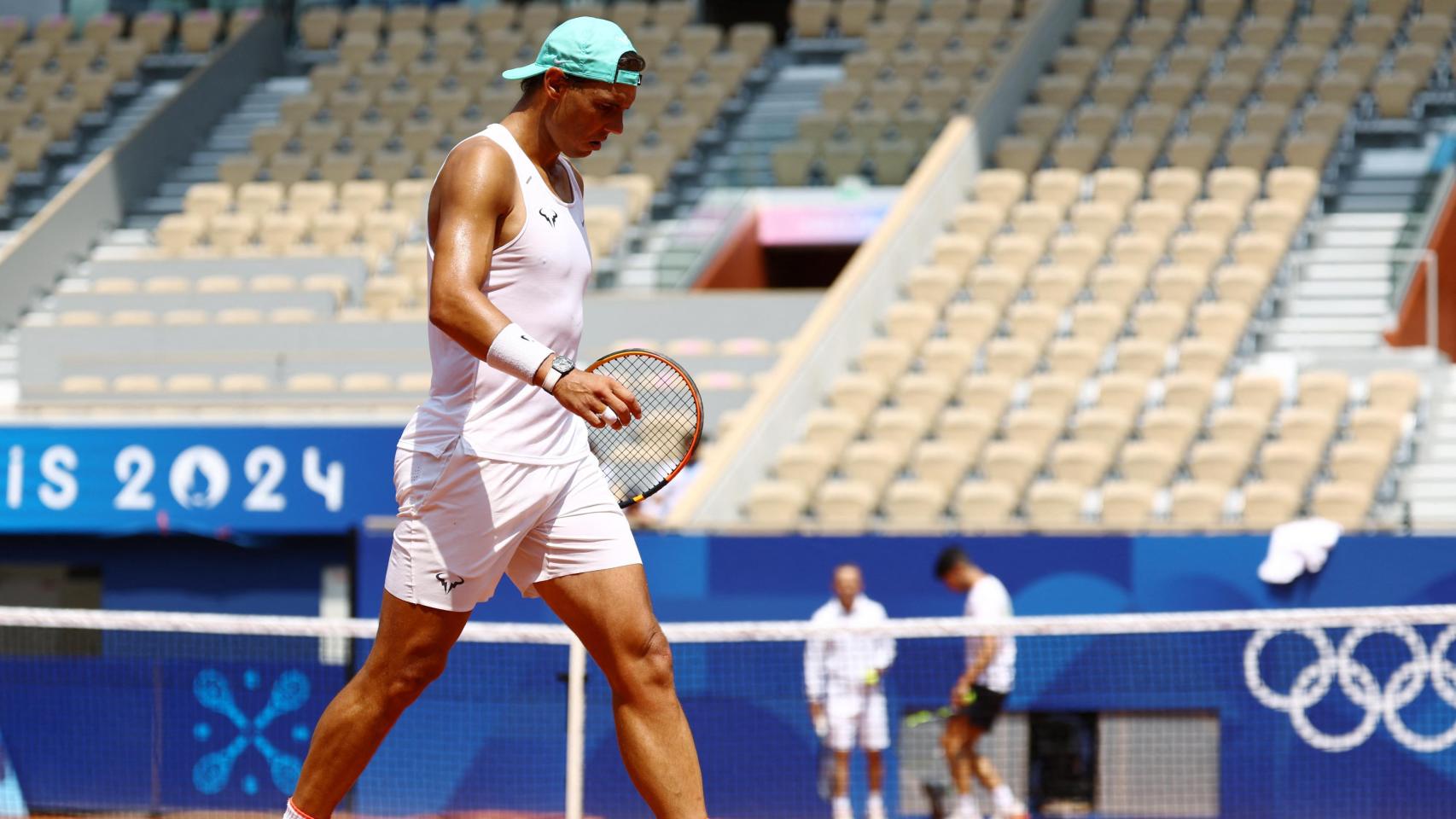 Rafa Nadal, durante uno de los entrenamientos realizados en París.