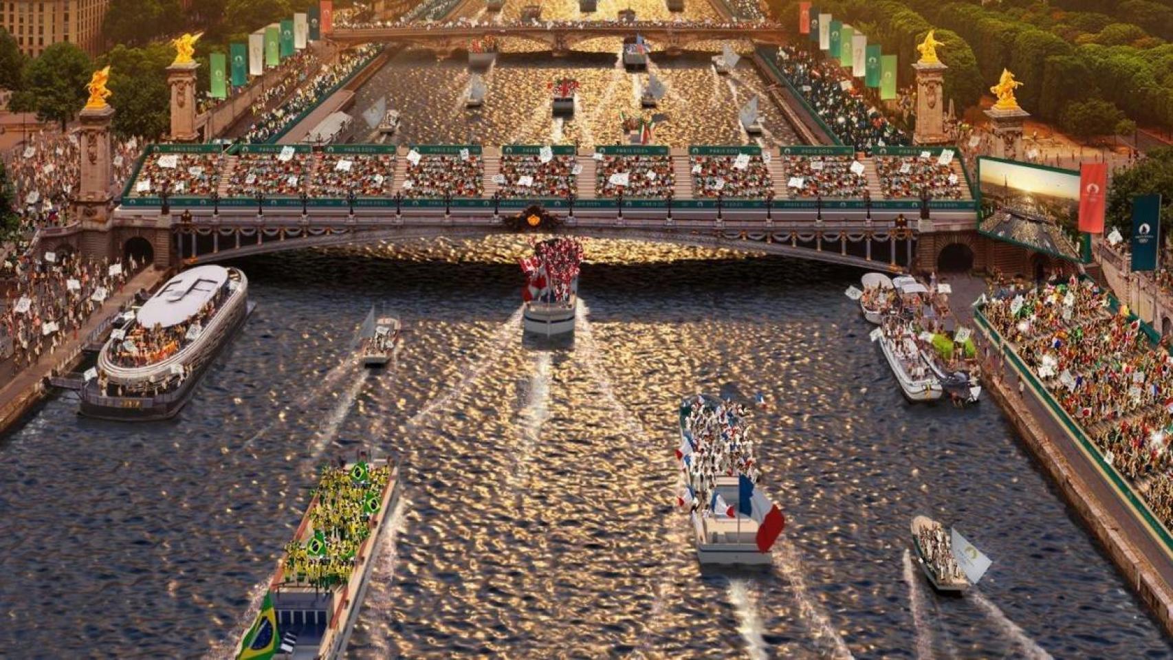 Simulación de la ceremonia de Inauguración de los JJOO de París 2024