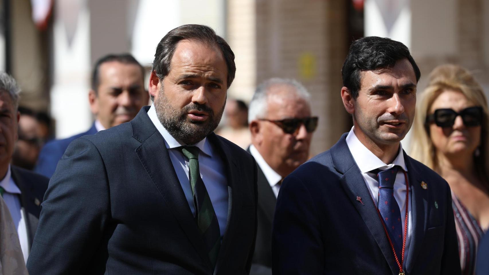 Paco Núñez, presidente del PP de Castilla-La Mancha, este jueves en la localidad toledana de Carpio de Tajo.