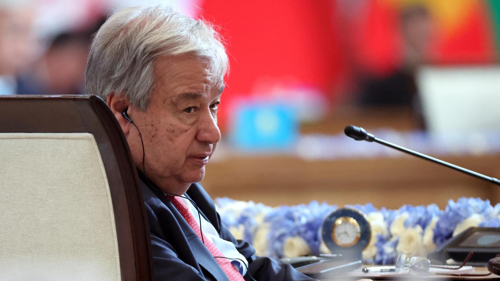 Imagen de archivo del secretario general de Naciones Unidas, António Guterres, durante una cumbre en julio.