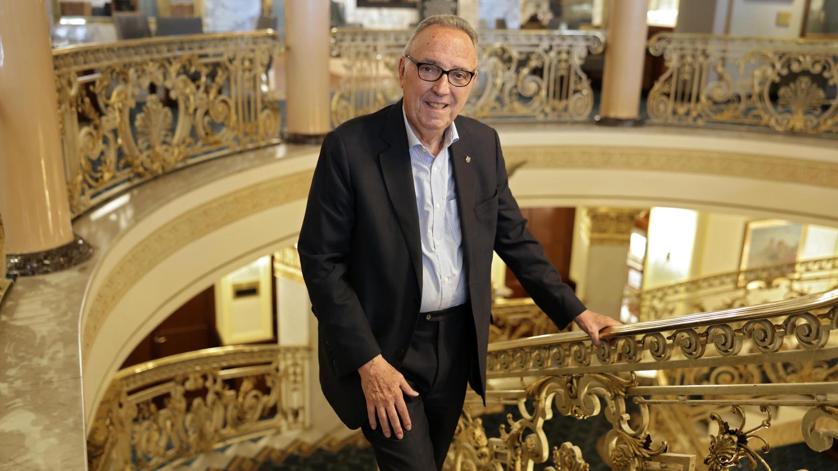 El expresidente del FC Barcelona Joan Gaspart, antes de la entrevista.