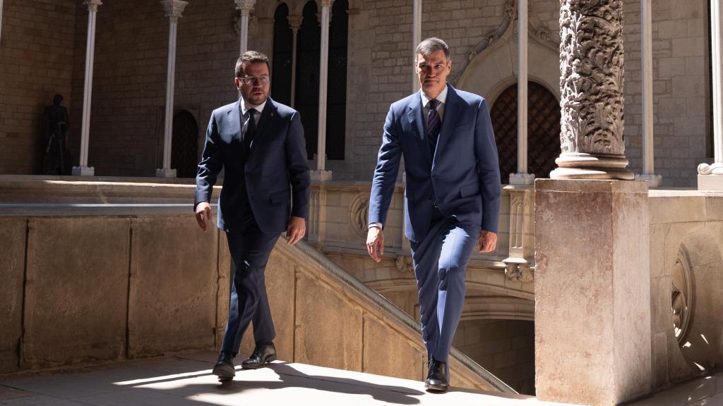 Pedro Sánchez y Pere Aragonès en Barcelona.