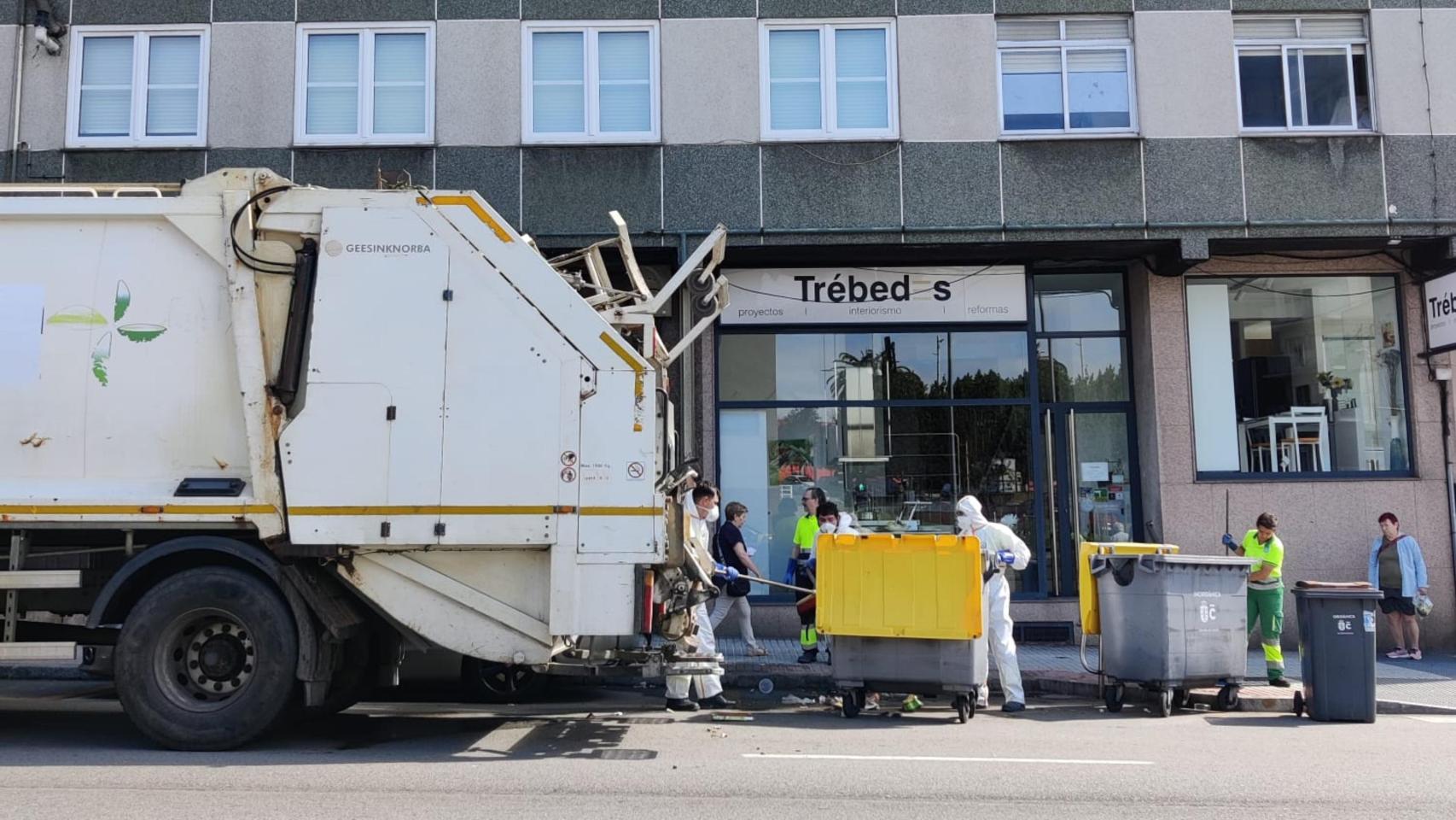 Camiones de la basura en A Coruña.