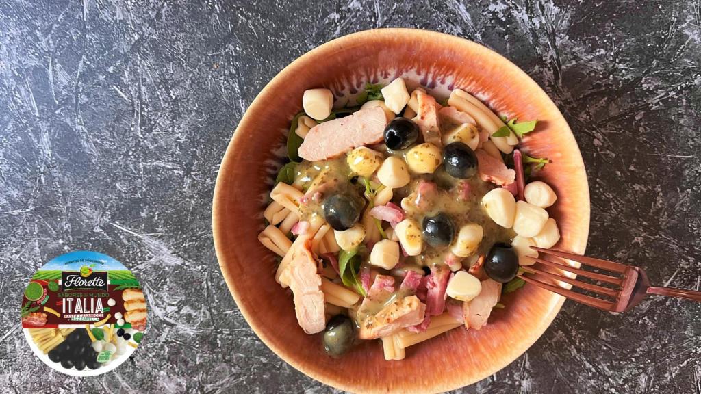 Una ensalada de pasta exprés