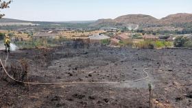 El fuego amenaza la localidad zamorana de Riofío
