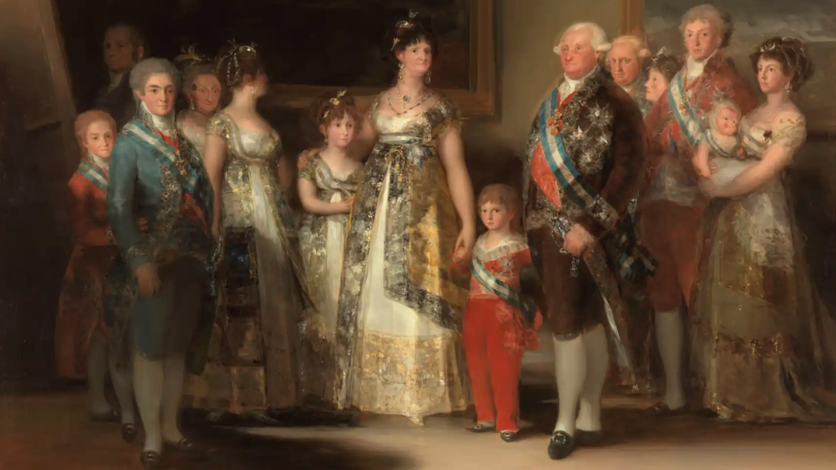 Detalle del cuadro 'La familia de Carlos IV' de Francisco de Goya; la princesa del Brasil es la quinta por la izquierda, la mujer con el rostro girado.