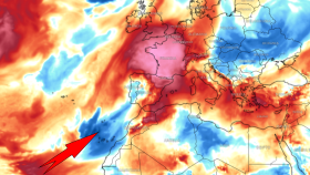 Las masas de aire más fresco que traerán el descenso de temperatura. Meteored.