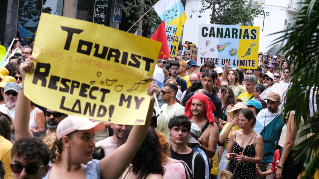 Imagen de la manifestación en Canarias el pasado 20 de abril, y que inició la ola de protestas.