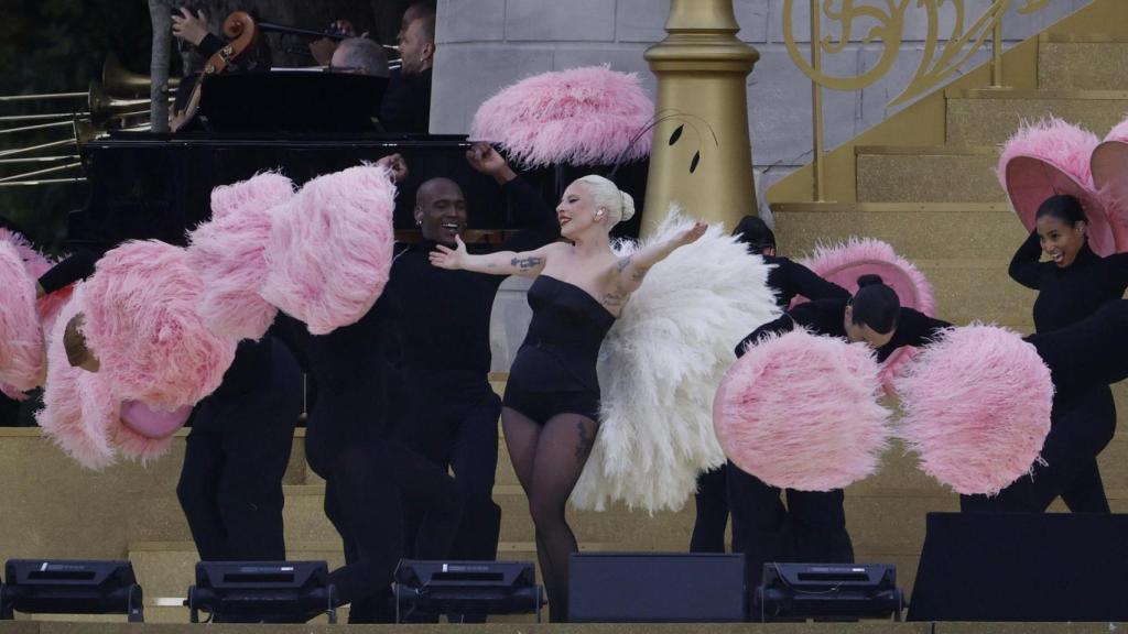 Lady Gaga, durante su actuación en la ceremonia de inauguración de los JJOO de París.