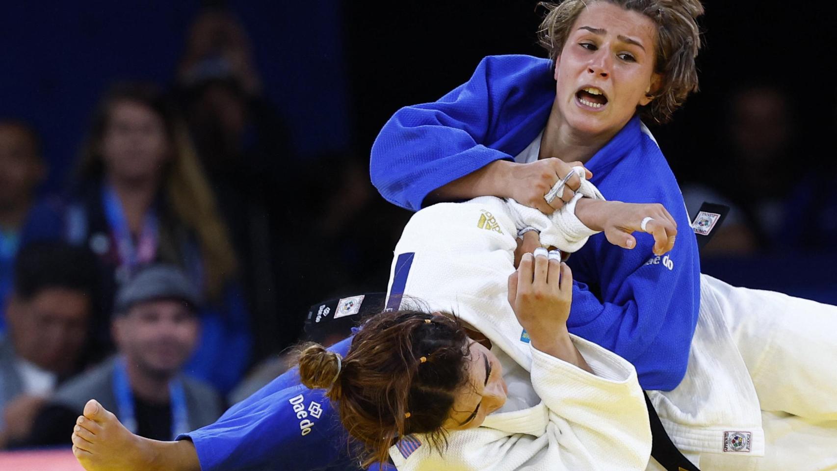 Laura Martínez, en la prueba de judo en los Juegos Olímpicos de París 2024