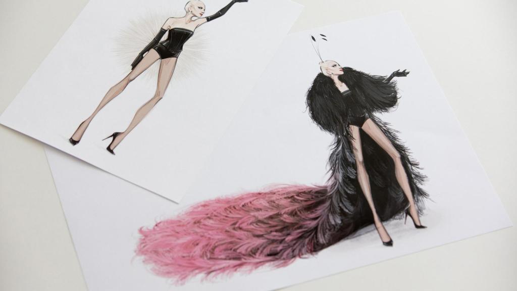 Boceto del diseño de Dior para Lady Gaga en los JJOO.