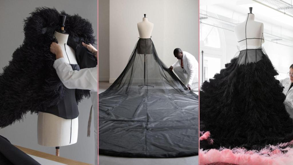 Proceso de creación del vestido de Dior para Lady Gaga.