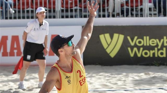 Adrián Gavira en la CEV Nations Cup. Foto: Real Federación Española de Voleibol