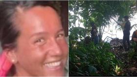 A la izquierda, una imagen de Eneritz. A la derecha, el lugar donde la Policía Nacional panameña encontró el supuesto cuerpo sin vida de la joven.