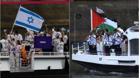 La delegación de Israel y Palestina en la ceremonia de inauguración de los Juegos.