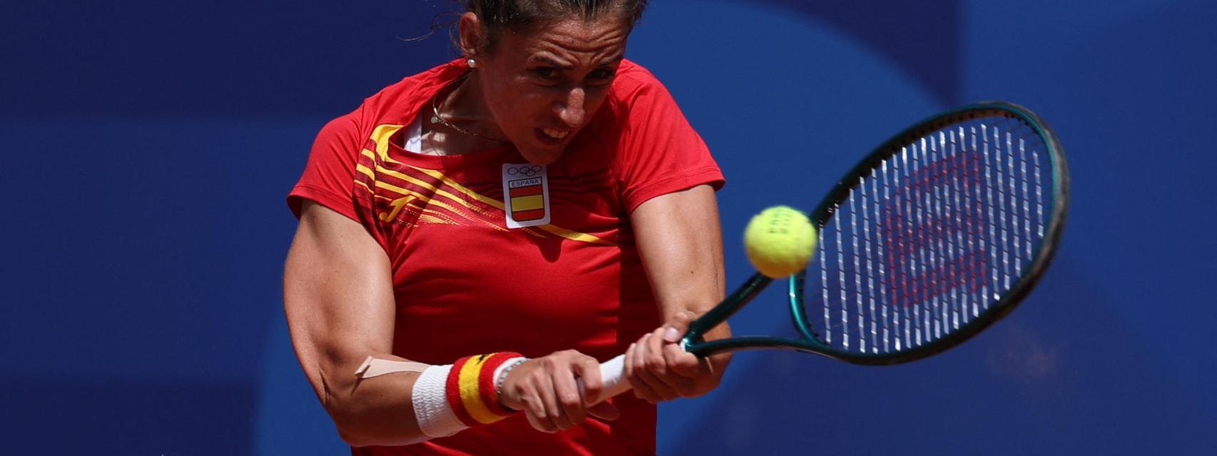 Sara Sorribes, durante el partido frente a Krejcikova.