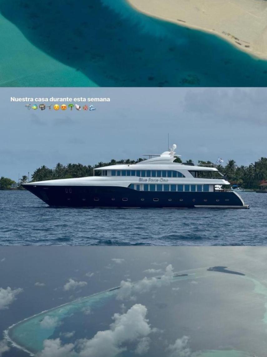 El barco donde se aloja Victoria Federica en Maldivas.