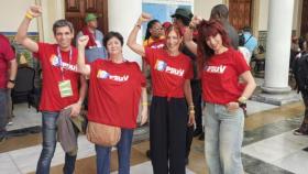 Parte de la delegación de observadores internacionales de IU y Sumar en Caracas.