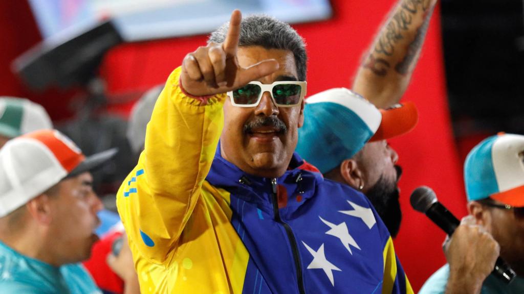 Nicolás Maduro celebrando su victoria en las elecciones de Venezuela.