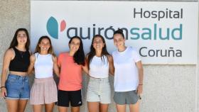 Las jugadoras del Dépor Abanca pasan el reconocimiento médico en el Quirónsalud de A Coruña
