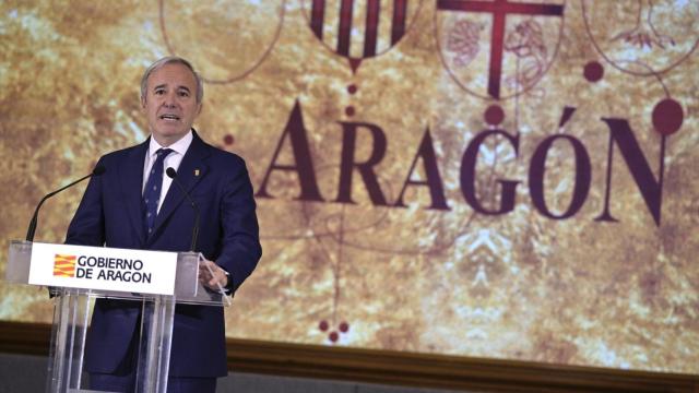 El presidente de Aragón, Jorge Azcón, durante el acto de toma de posesión el pasado 13 de julio.