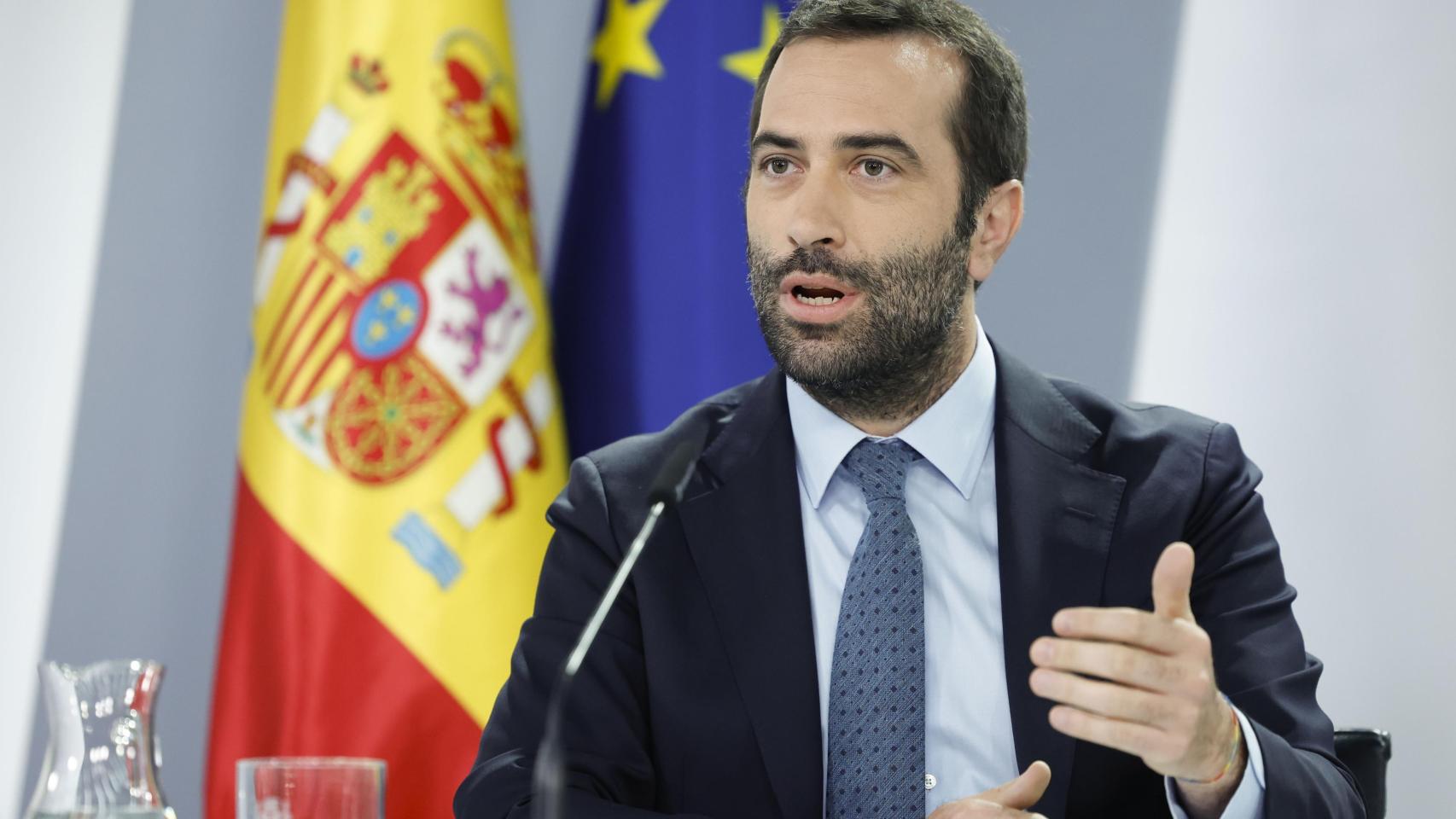 El ministro de Economía, Comercio y Empresa, Carlos Cuerpo, en la rueda de prensa posterior al Consejo de Ministros de este martes.