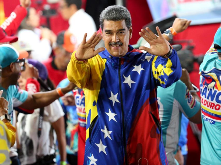 Nicolás Maduro celebra la victoria en las elecciones presidenciales de Venezuela del pasado domingo.