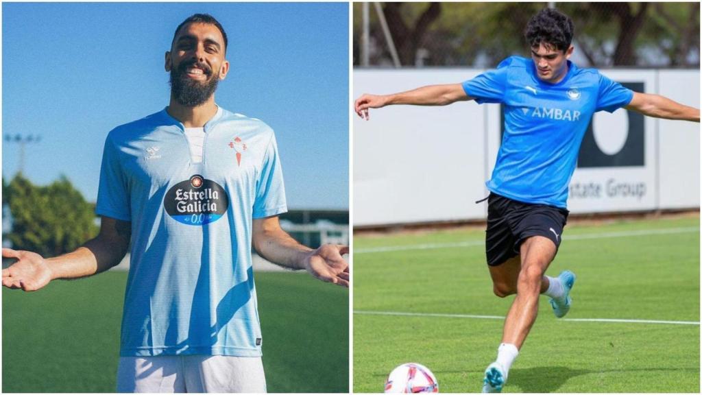 Los futbolistas Borja Iglesias y Hugo Novoa.