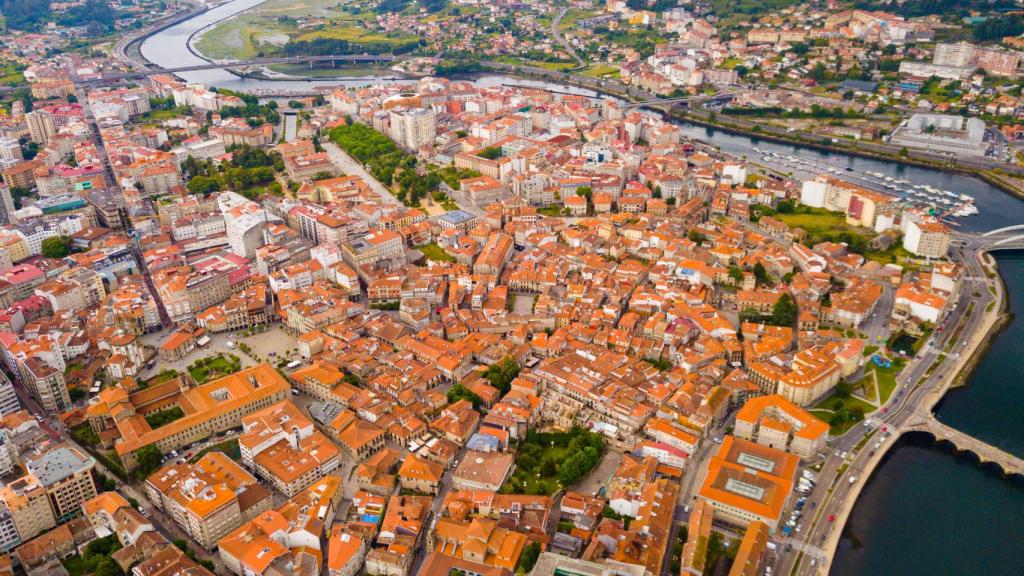 Vista área de la ciudad de Pontevedra