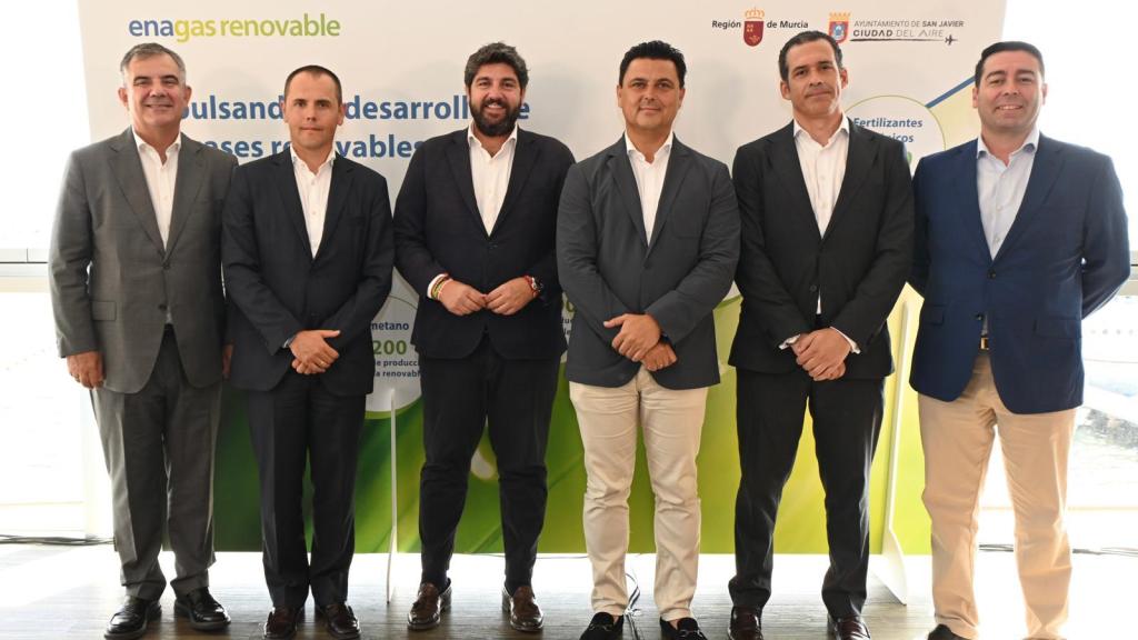 Una imagen del acto de presentación del proyecto de las tres futuras plantas de biometano de la región de Murcia.
