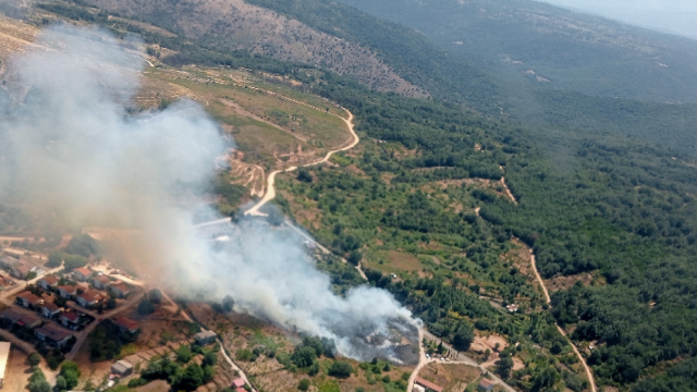 Imagen del incendio del municipio salmantino de Cepeda