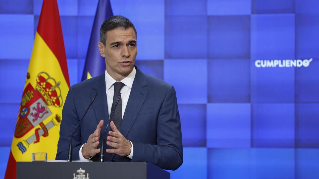 El presidente del Gobierno, Pedro Sánchez, este miércoles durante el balance del curso político.