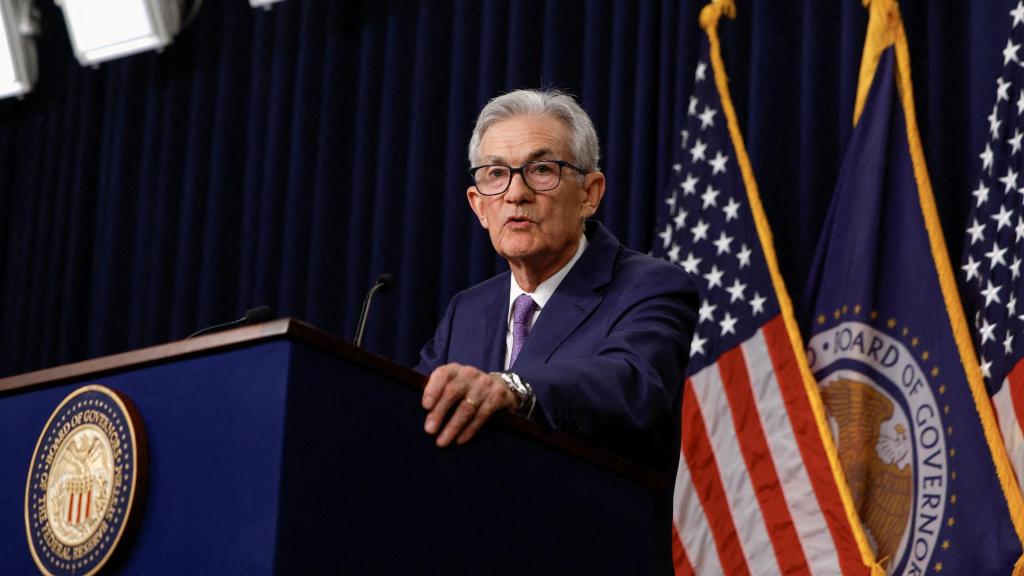 El presidente de la Fed, Jerome Powell, durante una rueda de prensa.