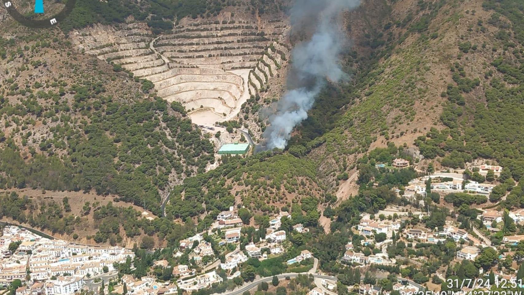 El nuevo incendio forestal declarado en Mijas.