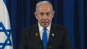El primer ministro israelí, Benjamin Netanyahu, este miércoles en un discurso después del asesinato del líder de Hamás.