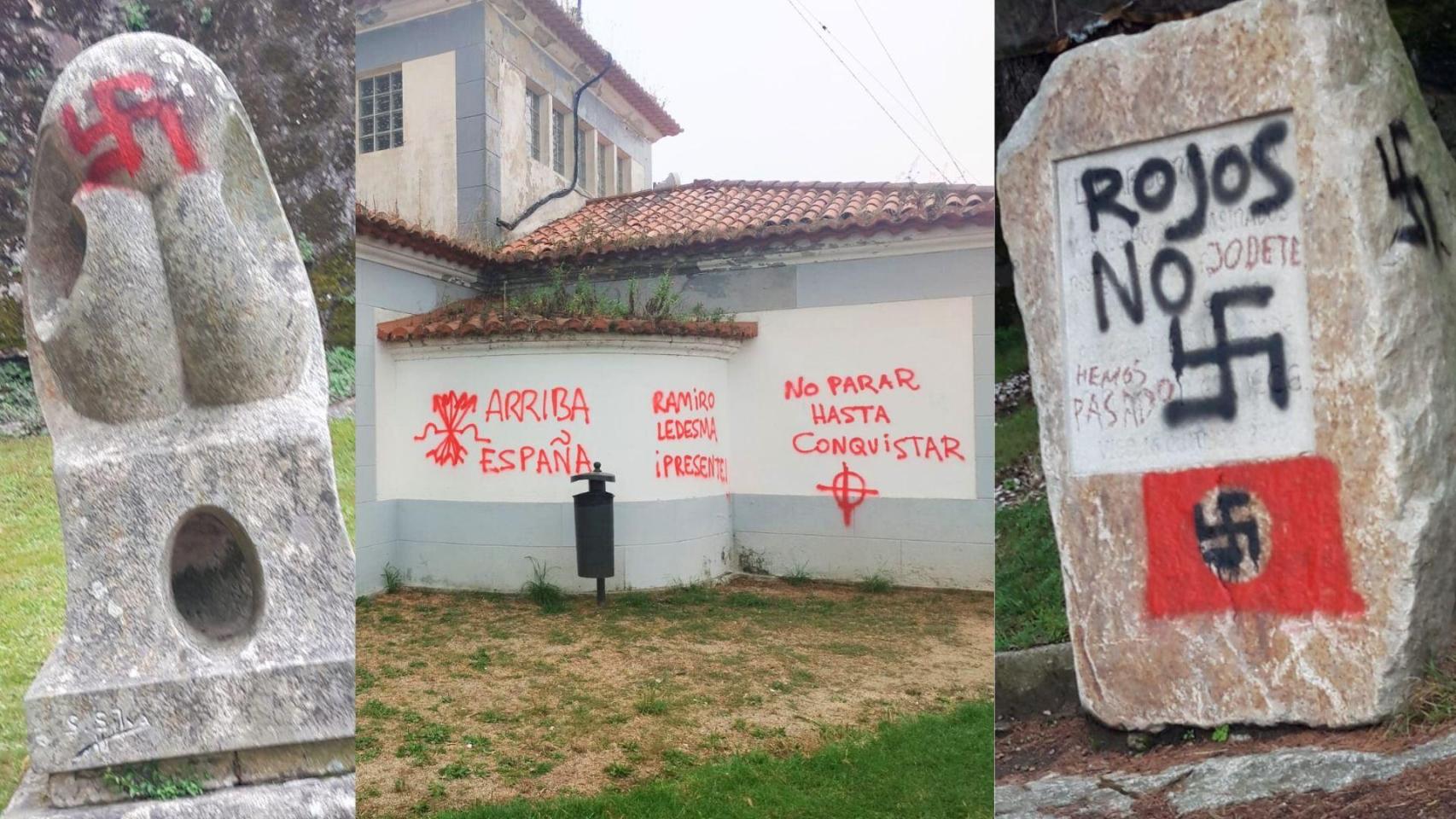 Pintadas en el monte de O Castro, en Vigo.