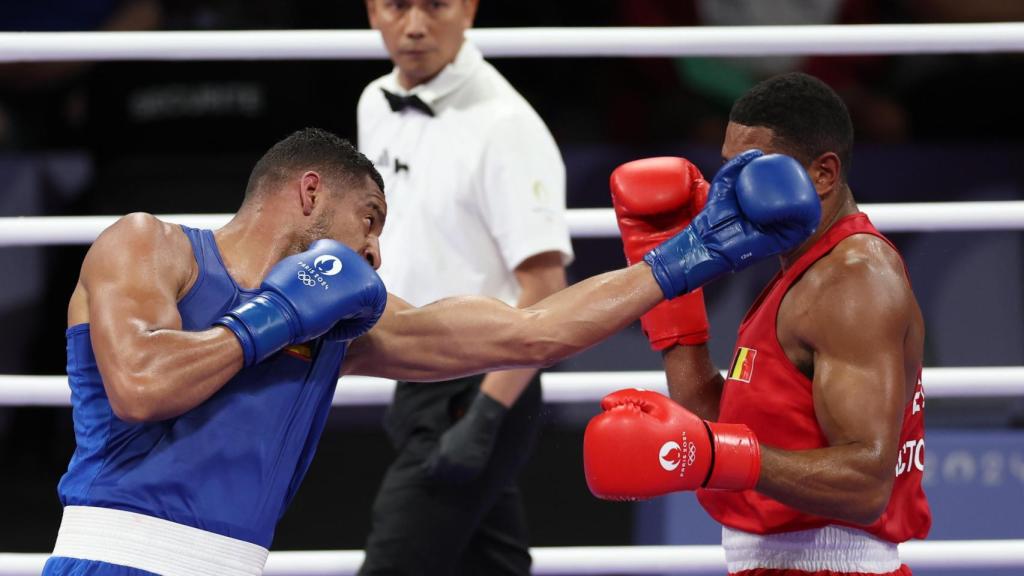 Enmanuel Reyes, en su pelea de cuartos de final de los JJOO de París 2024