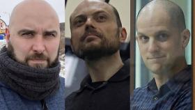 De izquierda a derecha: Pablo González, Vladimir Kara-Murza y Evan Gershkovich.