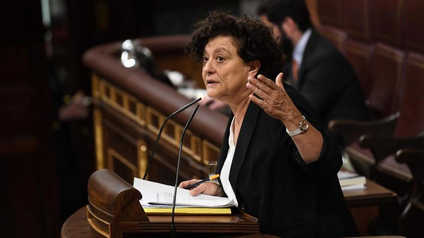 La diputada Pilar Vallugera en el Congreso.