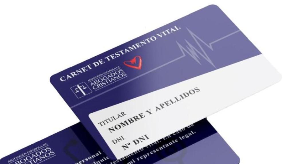 Carnet de Testamento Vital de Abogados Cristianos.