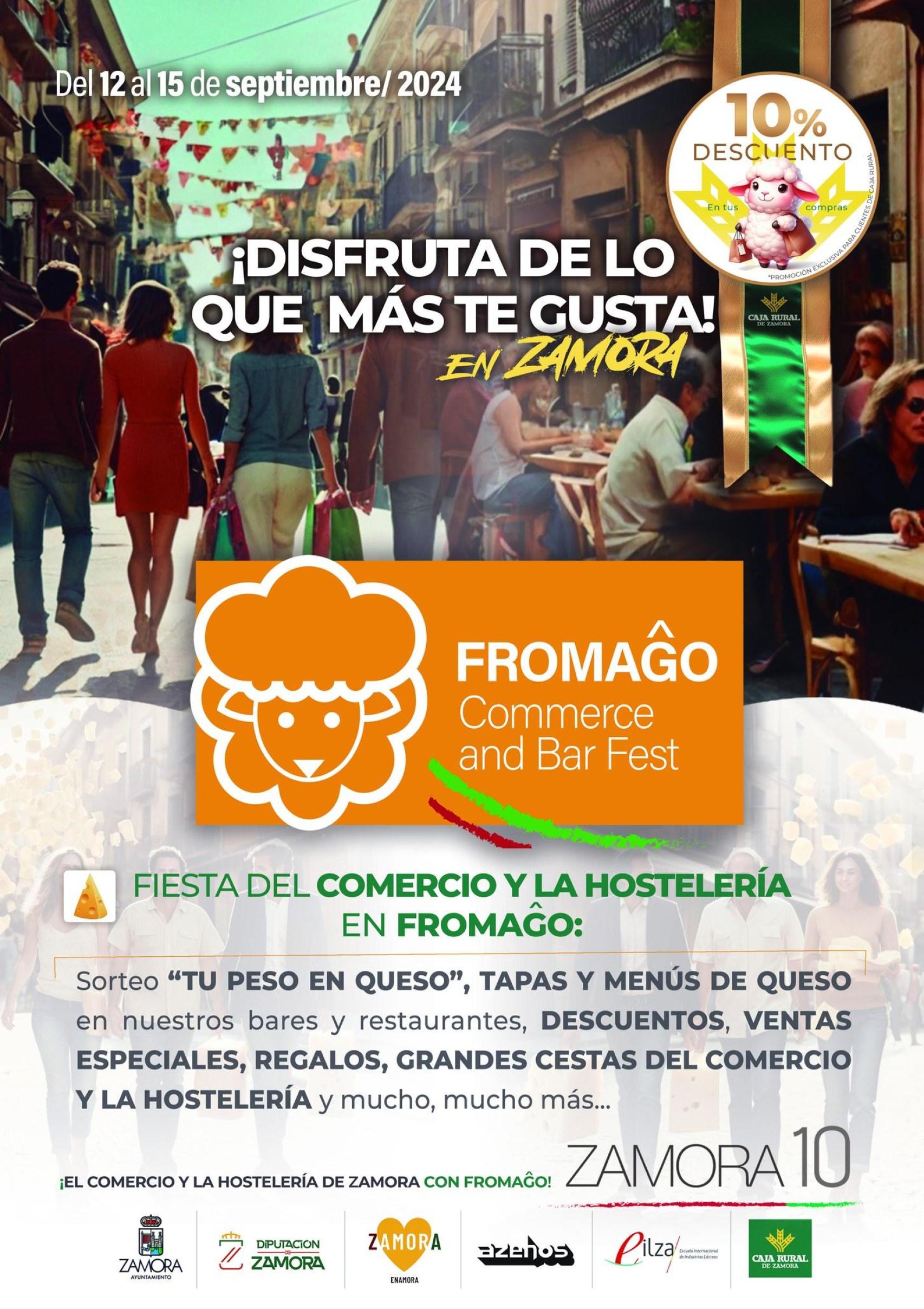 Cartel de la fiesta del comercio y la hostelería en Fromago