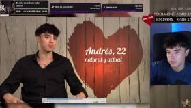Andrés Martínez hablando de su experiencia en 'First Dates' en su canal de Twitch y YouTube.