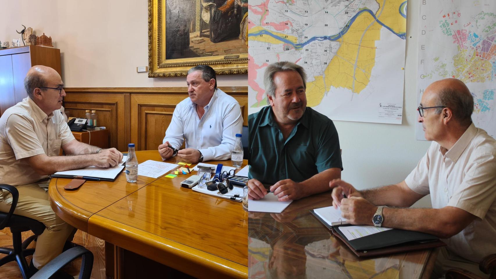Collage de Fernando Prada con su visita al Ayuntamiento y la Diputación de Zamora