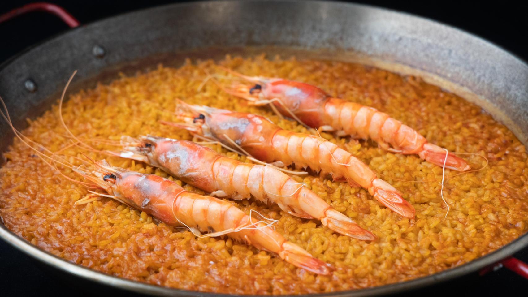 Arroz con gamba del restaurante Quince Nudos.