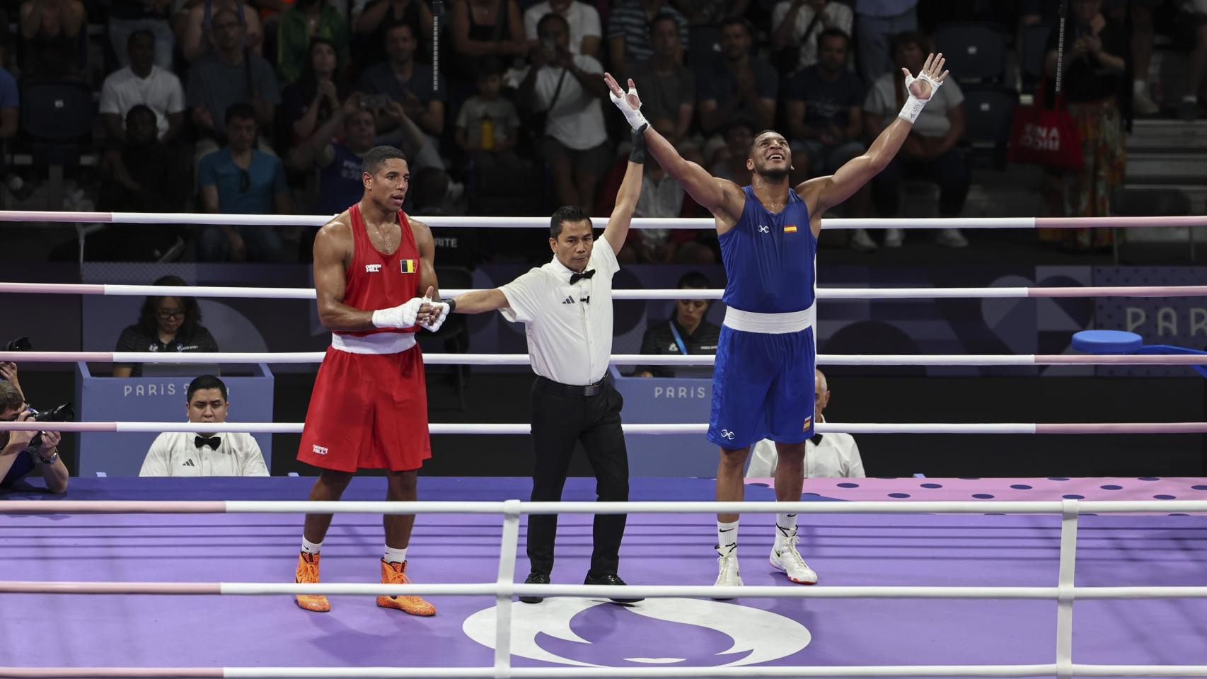 Enmanuel Reyes Pla tras ganar en cuartos de final en los Juegos Olímpicos de París 2024