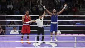 Enmanuel Reyes Pla tras ganar en cuartos de final en los Juegos Olímpicos de París 2024