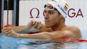 Hugo González, en la piscina.