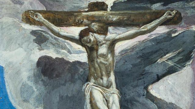 Vista parcial del Cristo crucificado de El Greco.