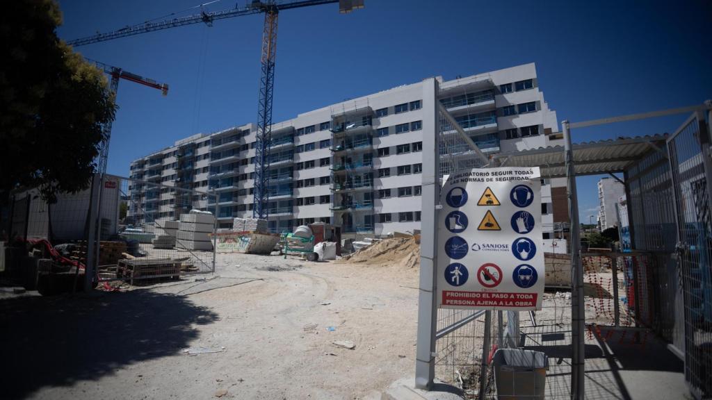 Un edificio en construcción en Madrid.