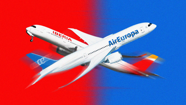Avión de Iberia y Air Europa en una ilustración de EE.